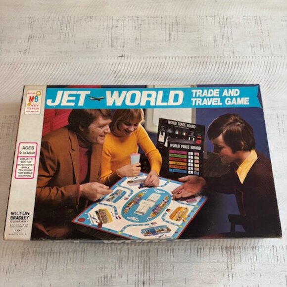 Vintage 1975 Milton Bradley Jet World Trade and Travel Game (open box unplayed)